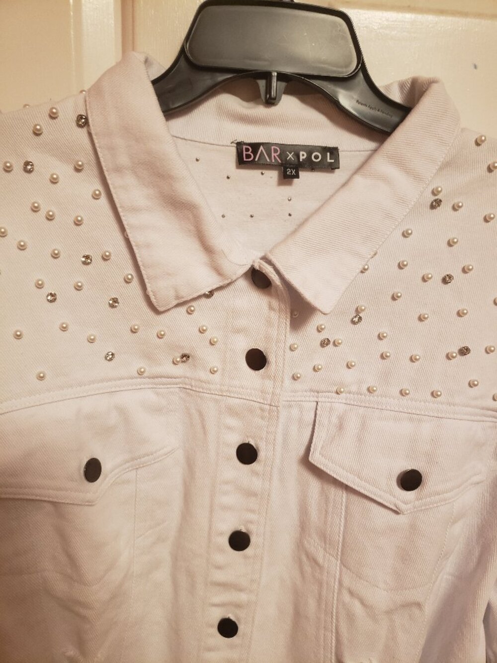 Back To SCHOOL Time. Price Dropped .BarxPol White Cropped denium jacket 2X.